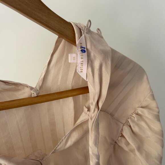 $325‎ Rebecca Taylor Long Sleeve Tie Blouse Size 10 - Picture 6 of 7